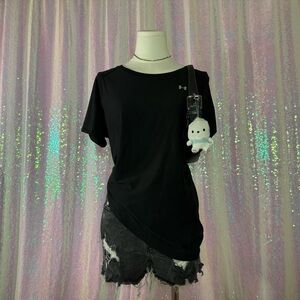 Under Armour Black Heat Gear Fitted Athletic Tee Shirt (L) ★彡